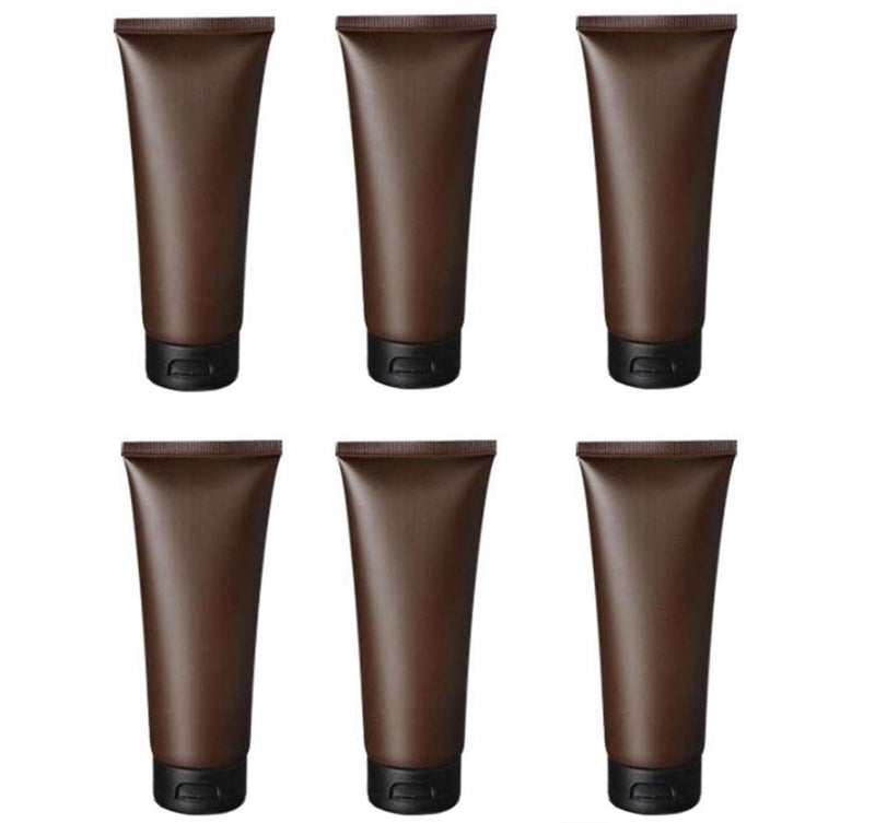 SYBL 6 Pack Plastic Travel Bottles 3 oz Squeezable Leakproof Toiletry Containers Cosmetic Accessories Empty for Shampoo Conditioner Lotion(Amber) - Image 1